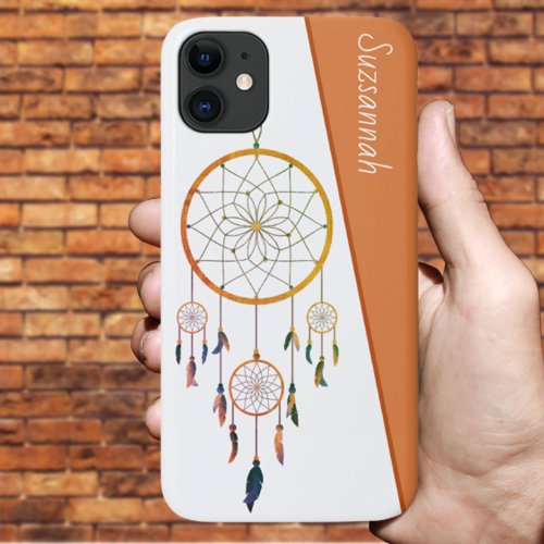 Dreamcatcher Colorful Feathers Boho Custom Name iPhone 11 Case