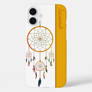 Dreamcatcher Colorful Feathers Boho Custom Name iPhone 16 Plus Case