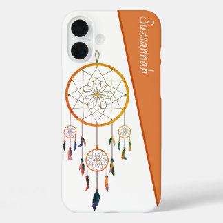 Dreamcatcher Colorful Feathers Boho Custom Name iPhone 16 Plus Case