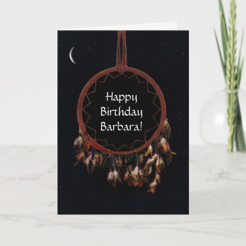 Dreamcatcher Custom Name Happy Birthday  Card