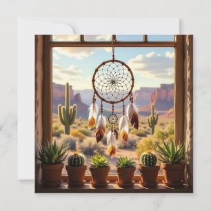 Dreamcatcher, Desert Canyons, Cacti Holiday Card