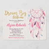 Dream big little one baby sales shower invitations