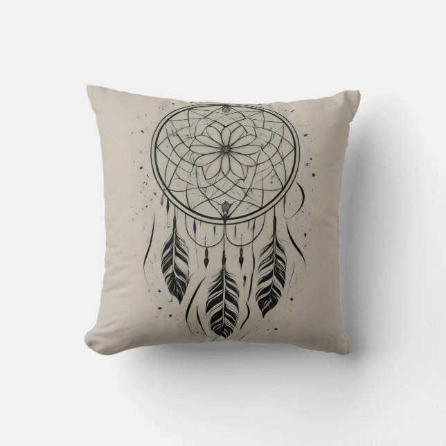 Dreamcatcher Dreams: Sweet Dreams All Night Long Throw Pillow (Front)