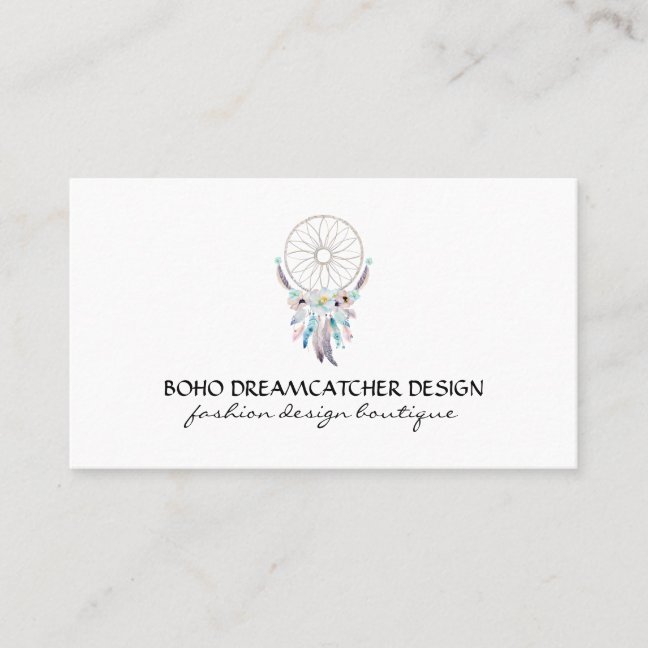 Dreamcatcher Feather Boho Tribal Business Card