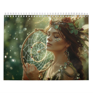 Dreamcatcher feather Indian Native American Boho Calendar