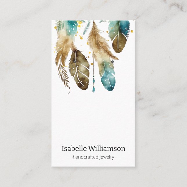 Dreamcatcher Feathers Jewelry Earring Display Business Card (Front)