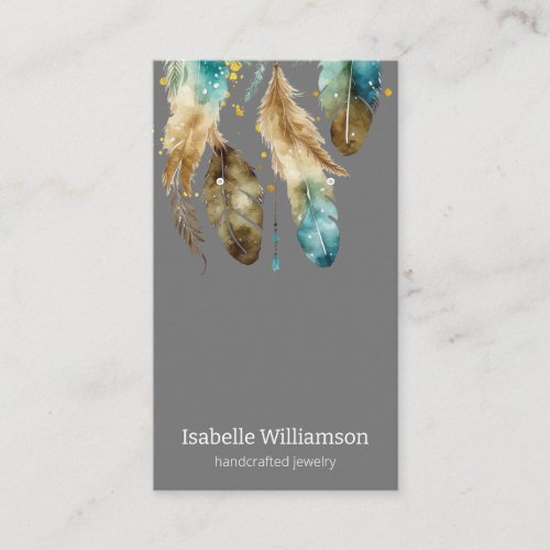 Dreamcatcher Feathers Jewelry Earring Display Business Card