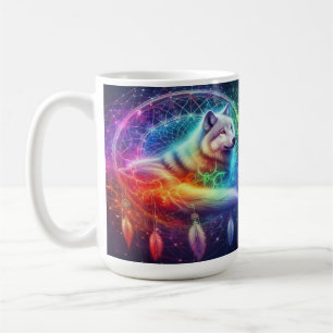 Dreamcatcher Featuring a Mystical Wolf Coffee Mug