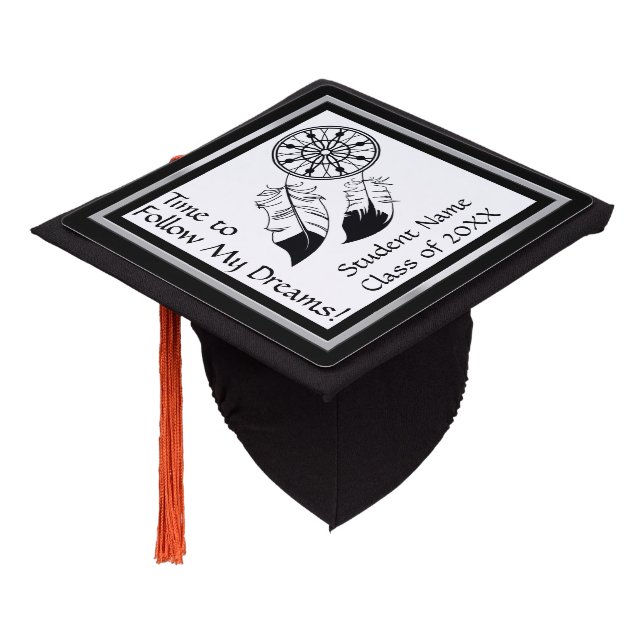 Dreamcatcher Follow The Dream Graduation Cap Topper (Angled)