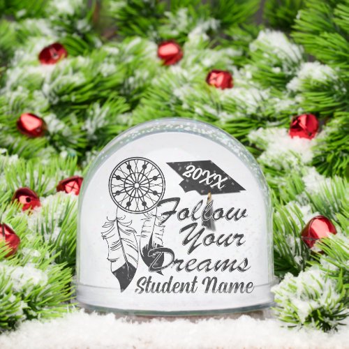 Dreamcatcher Follow Your Dreams Graduation Snow Globe