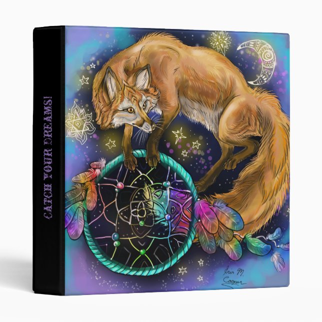 Dreamcatcher Fox 3 Ring Binder (Front/Spine)