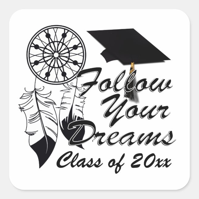 Dreamcatcher Graduation Square Sticker (Front)