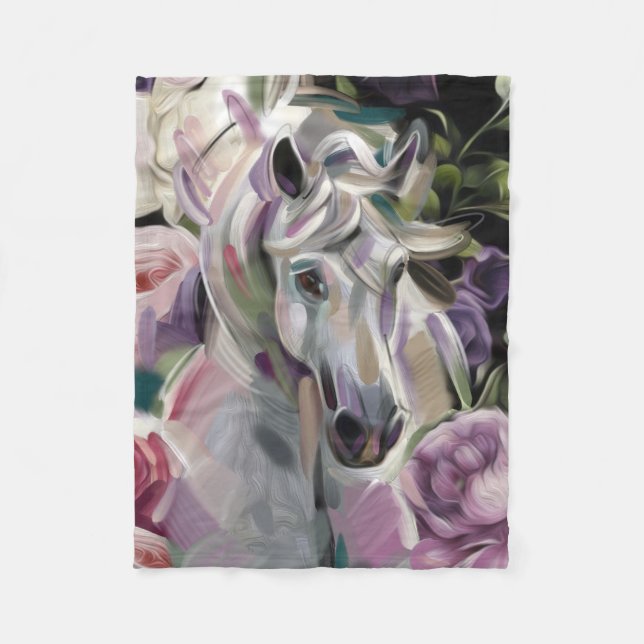 'Dreamcatcher' horse art fleece blanket. Small Blanket (Front)