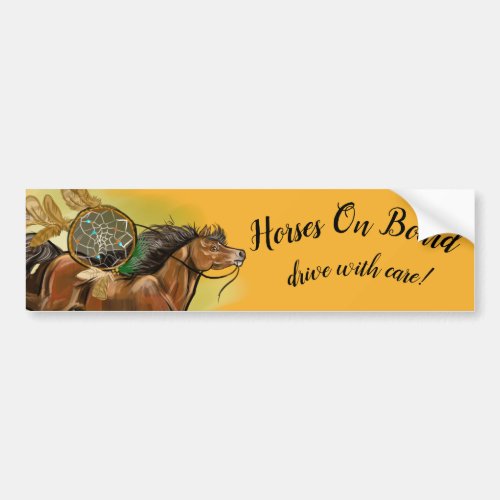 dreamcatcher horse trailer bumper sticker