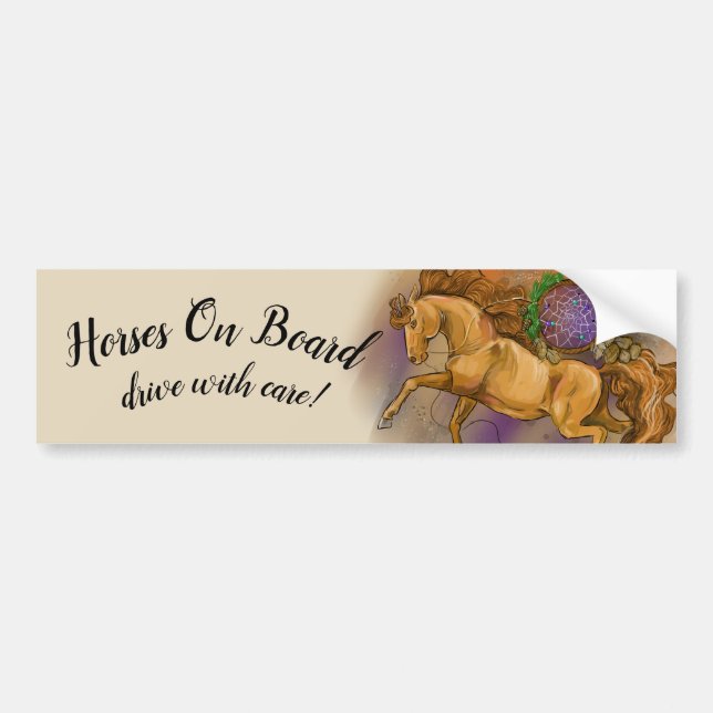 dreamcatcher horse trailer bumper sticker (Front)