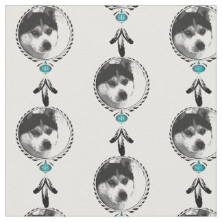 Dreamcatcher Husky Medaillon with eagle feathers Fabric