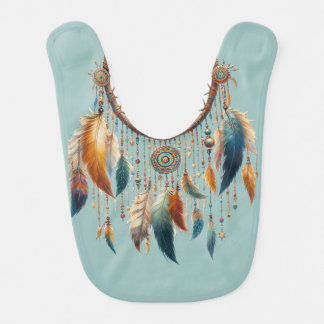 Dreamcatcher in a Bohemian theme Baby Bib