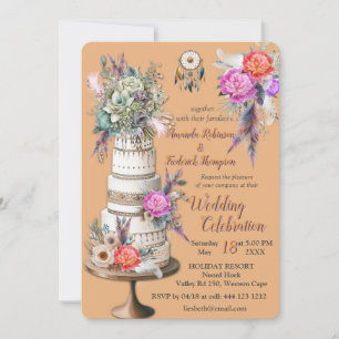 Dreamcatcher in a Bohemian theme Invitation