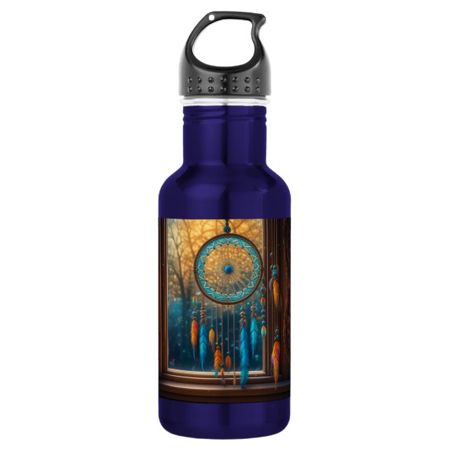 Dreamcatcher in a Window Fall Leaves Stainless Steel Water Bottle (Front)