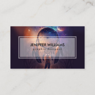 Dreamcatcher in forest forest business card