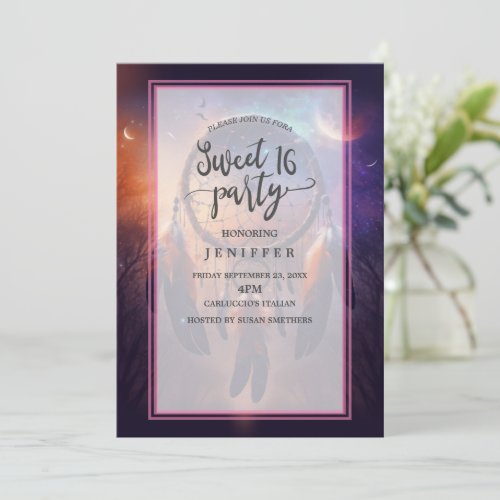 Dreamcatcher in forest forest                      invitation