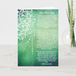 Dreamcatcher, Live Your Life Native American Poem Card