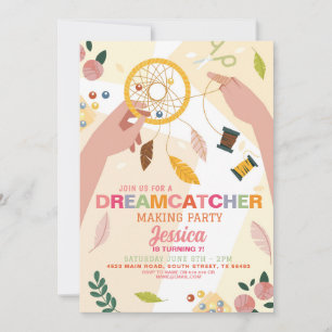 Dreamcatcher Making Crafts Birthday Beading Beads Invitation