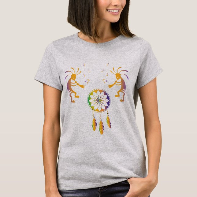 Dreamcatcher Native American Kokopelli T-Shirt (Front)