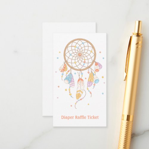 Dreamcatcher New Baby Shower Diaper Raffle Ticket Enclosure Card