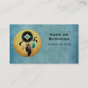 Dreamcatcher On a Blue Grunge Background Business Card