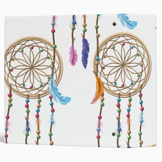 Dreamcatcher Pattern 3 Ring Binder (Back/Spine)