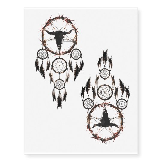 Dreamcatcher Pentagram Temporary Tattoos Zazzle Com