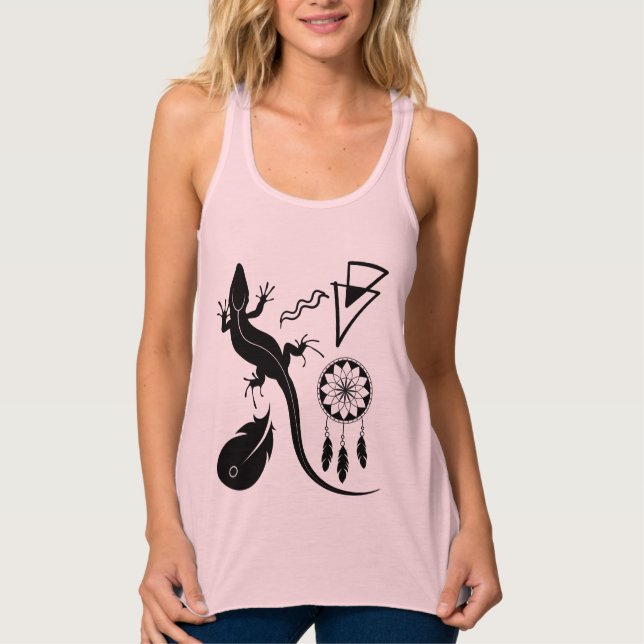 Dreamcatcher - Petroglyph Symbols Southwestern Tank Top (Front)