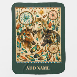 Dreamcatcher Ponies Baby Blanket