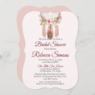 Dreamcatcher Shabby Chic Bridal Shower Invites