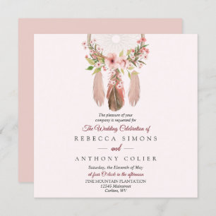 Dreamcatcher Simple Square Wedding Invitation