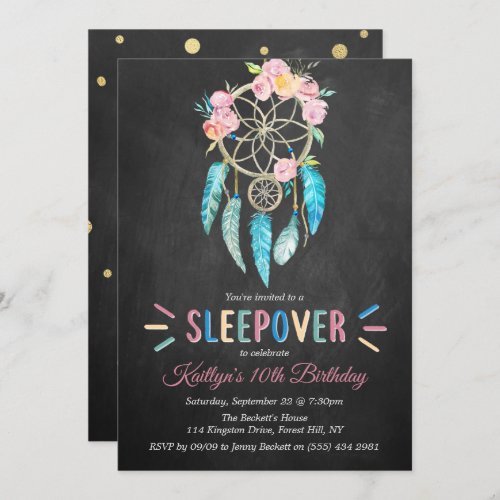 Dreamcatcher Sleepover Any Age Birthday Party Invitation