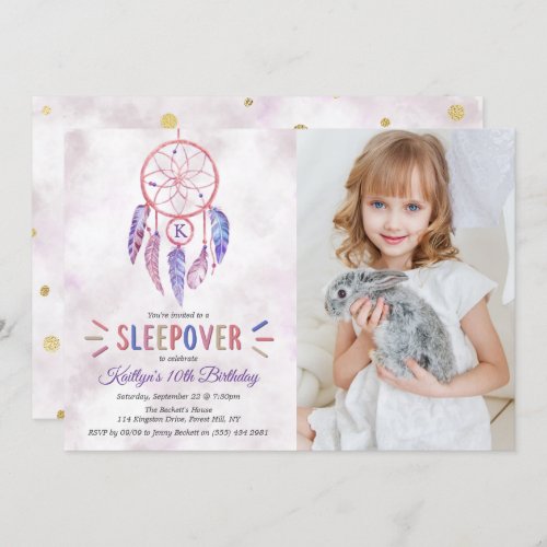 Dreamcatcher Sleepover Any Age Birthday Photo Invitation