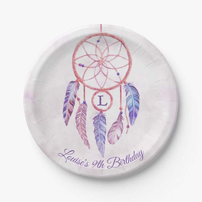 Dreamcatcher Sleepover Birthday Party Paper Plates | Zazzle.com