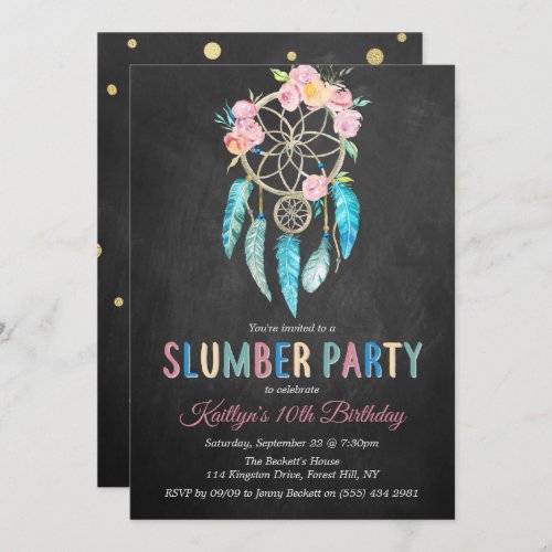 Dreamcatcher Slumber Party Any Age Birthday Invitation