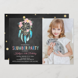 Dreamcatcher Slumber Party Any Age Birthday Photo Invitation