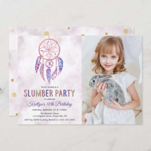Dreamcatcher Slumber Party Any Age Photo Birthday Invitation