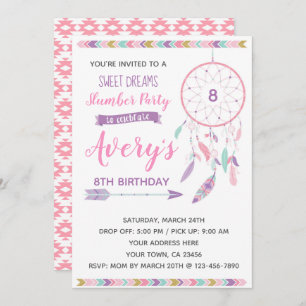 Dreamcatcher Slumber Party Invitation