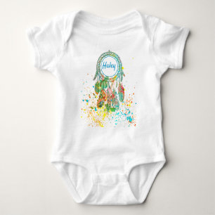 Dreamcatcher splatter personalized  baby bodysuit