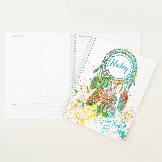 Dreamcatcher splatter personalized  planner (Display)