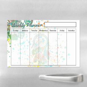 Dreamcatcher splatter weekly planner  magnetic dry erase sheet