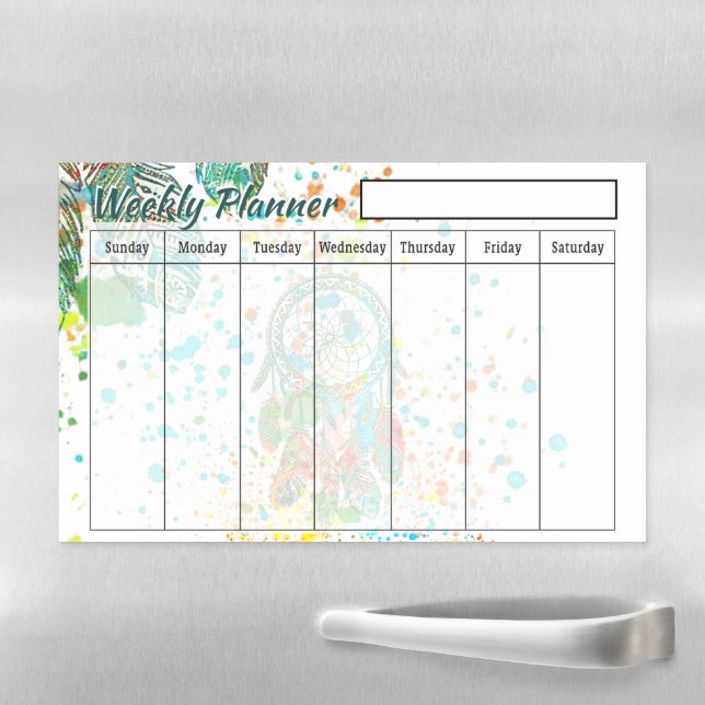 Dreamcatcher splatter weekly planner  magnetic dry erase sheet (In Situ)