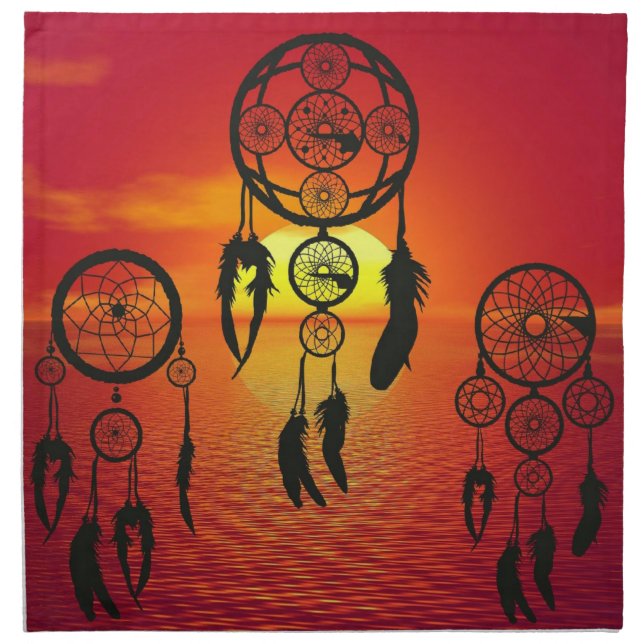 Dreamcatcher Sunset Cloth Napkin (Front)
