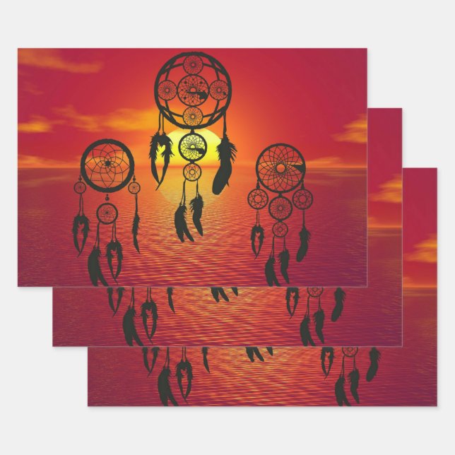 Dreamcatcher Sunset Wrapping Paper Sheets (Set)