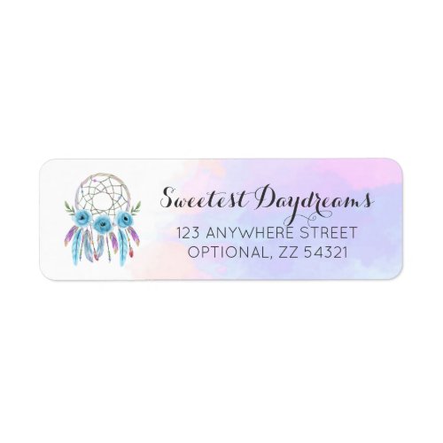 Dreamcatcher Watercolor Boho Chic Return Address Label